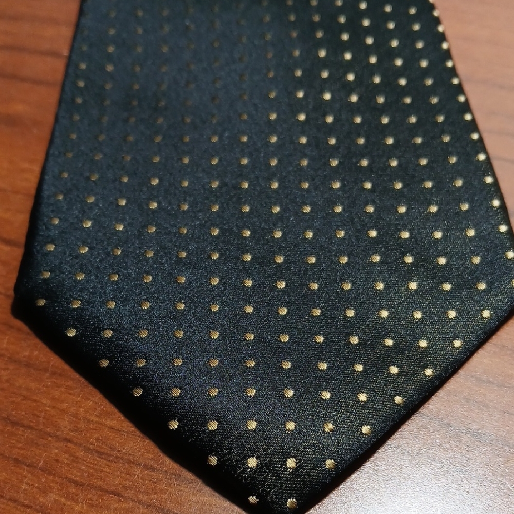 Pronto Uomo Black Tie with Gold Dots